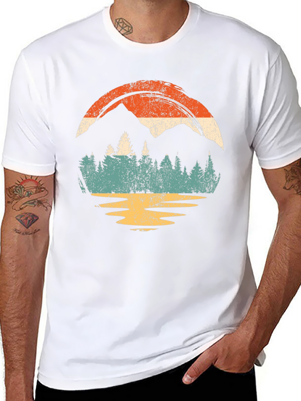 Retro Mountain & Forest Graphic Tee