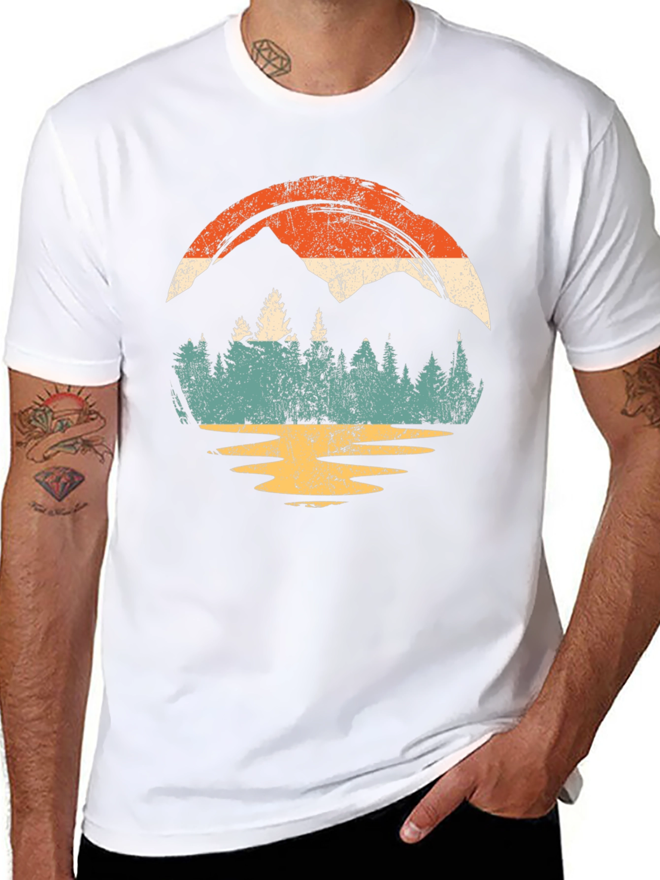Retro Mountain & Forest Graphic Tee