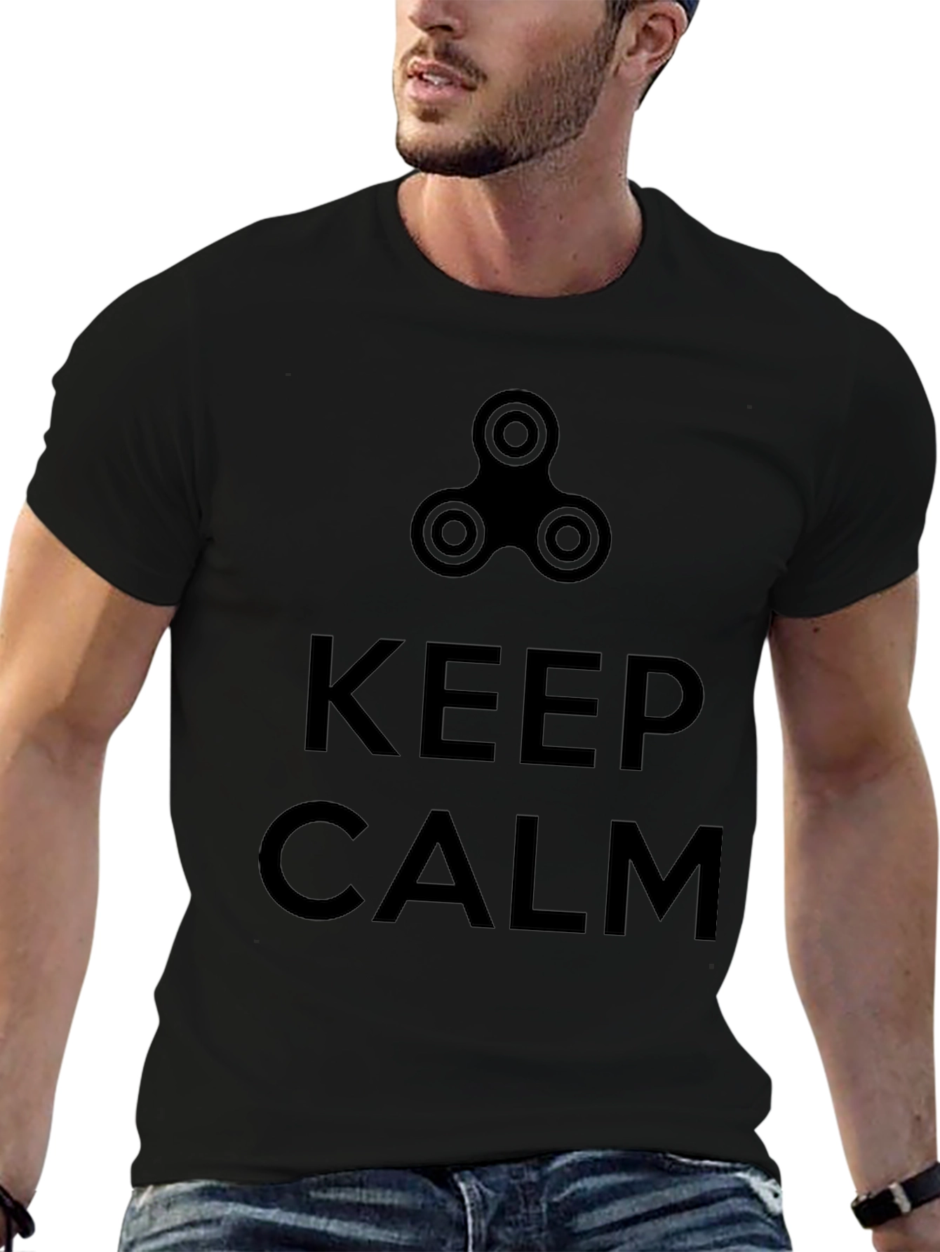 Keep Calm Fidget Spinner T-Shirt - Cool Graphic Tee