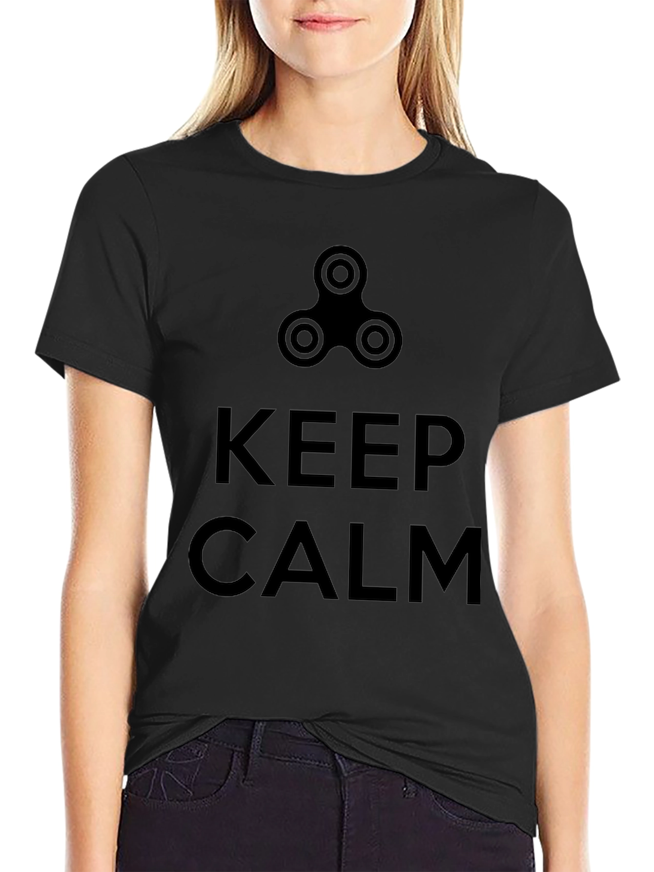 Keep Calm Fidget Spinner T-Shirt - Cool Graphic Tee