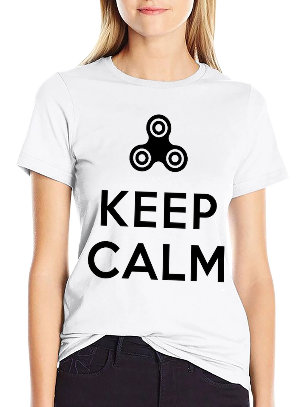 Keep Calm Fidget Spinner T-Shirt - Cool Graphic Tee