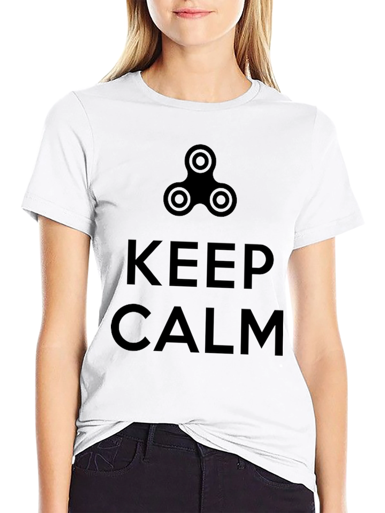 Keep Calm Fidget Spinner T-Shirt - Cool Graphic Tee