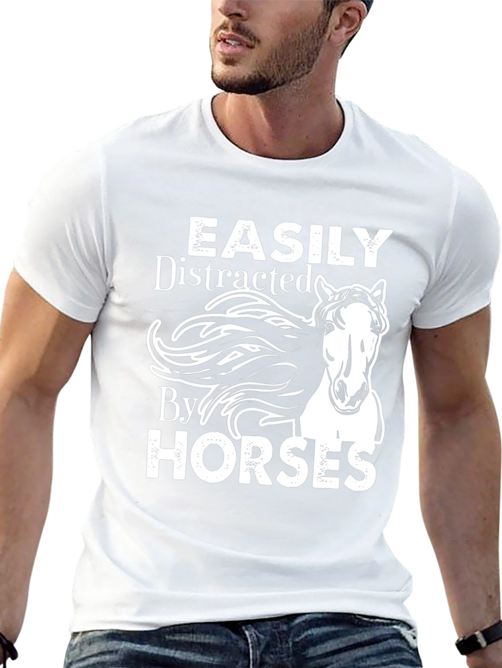 Easily Distracted By Horses Graphic Tee