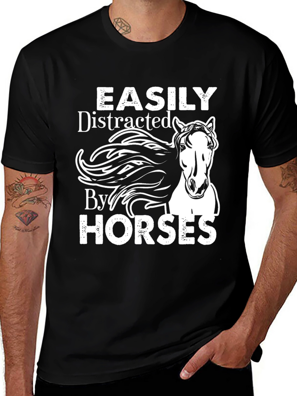 Easily Distracted By Horses Graphic Tee