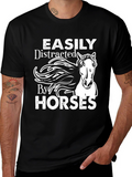 Easily Distracted By Horses Graphic Tee