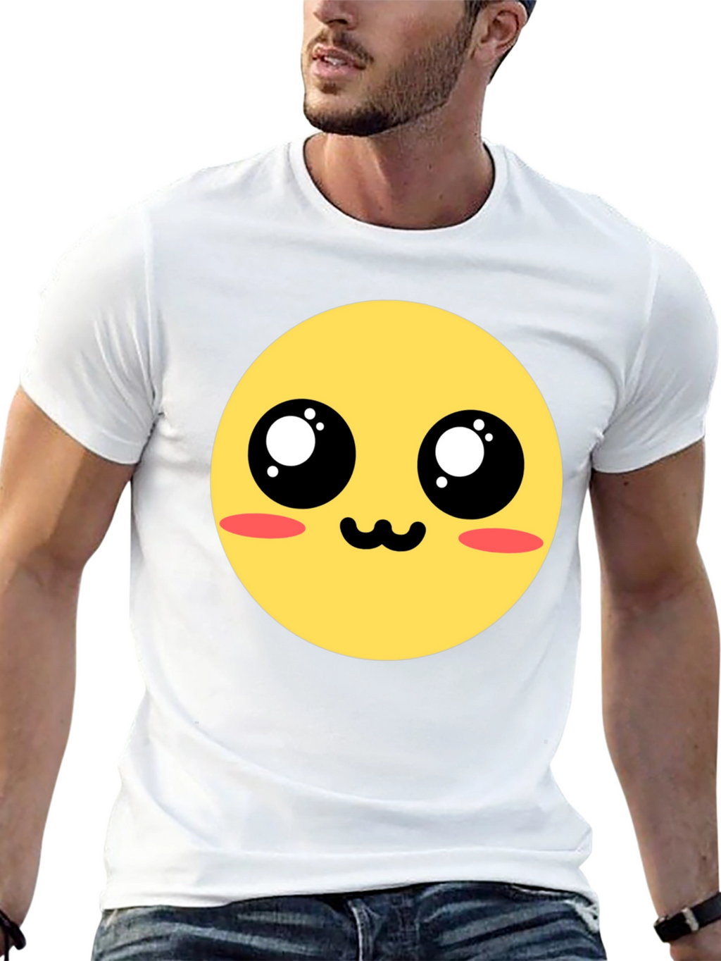 Kawaii Emoji Graphic Tee - Black