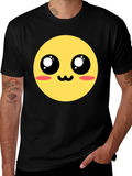 Kawaii Emoji Graphic Tee - Black
