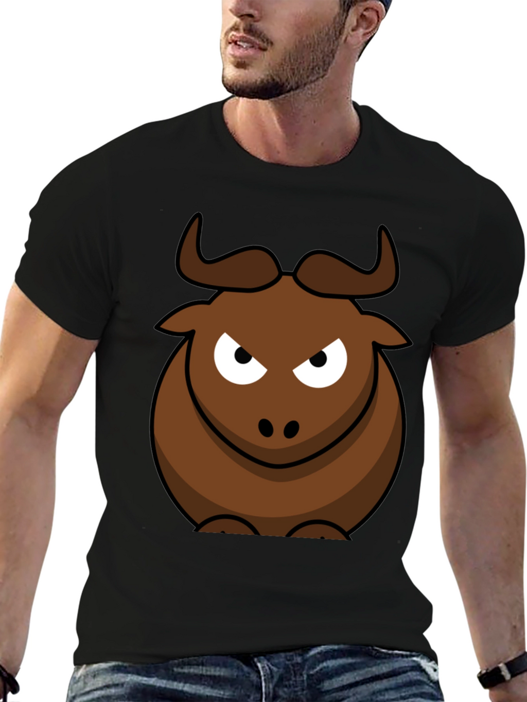 Funny Bull Graphic Tee - Mens Black T-Shirt