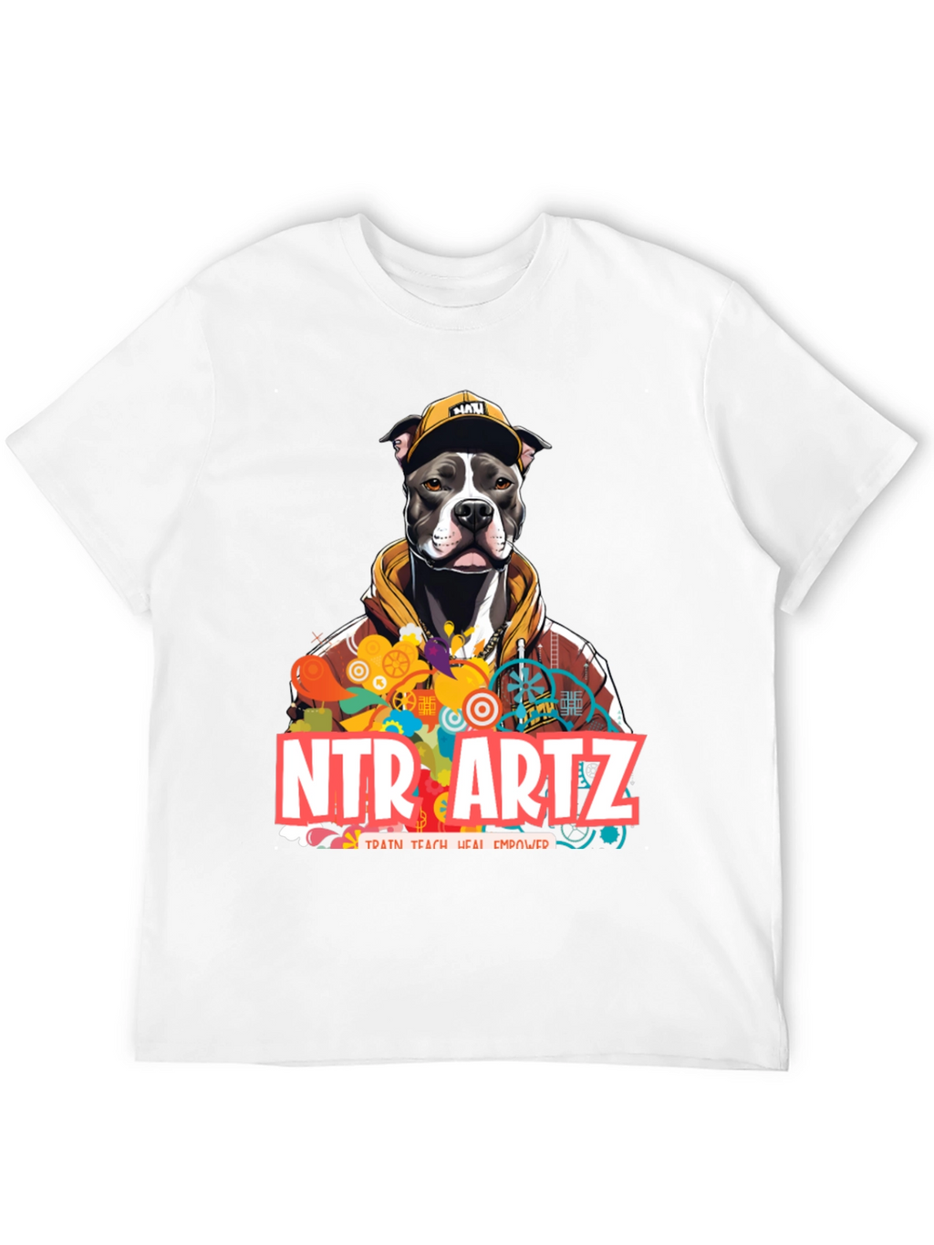 NTR Artz Dog Graphic Black T-Shirt