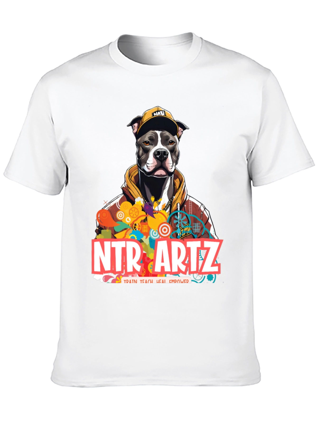 NTR Artz Dog Graphic Black T-Shirt