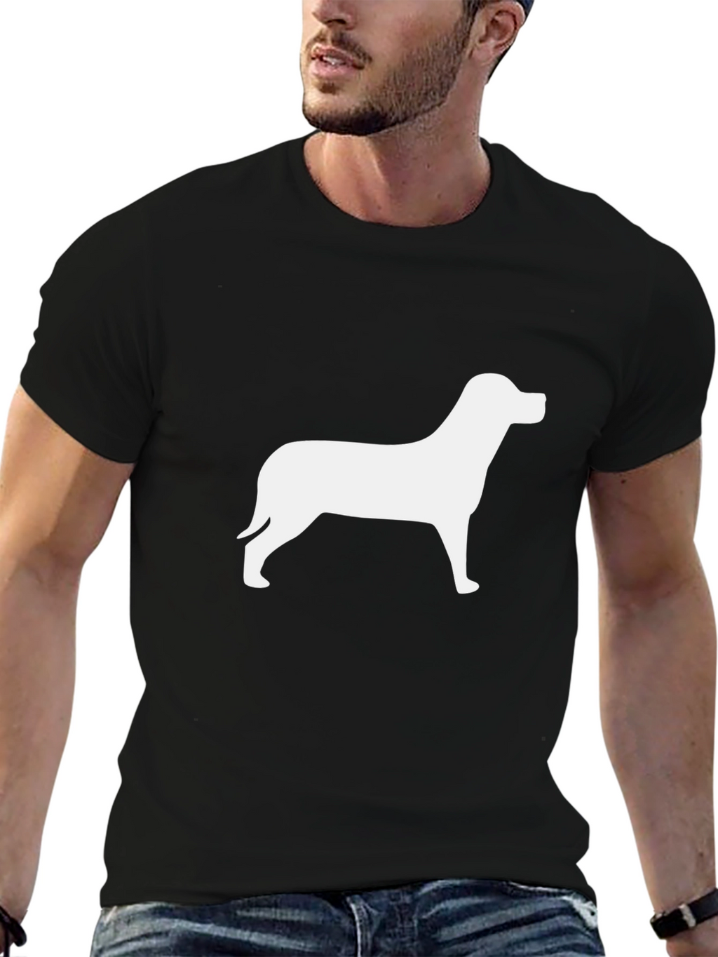 Dog Silhouette Black T-Shirt