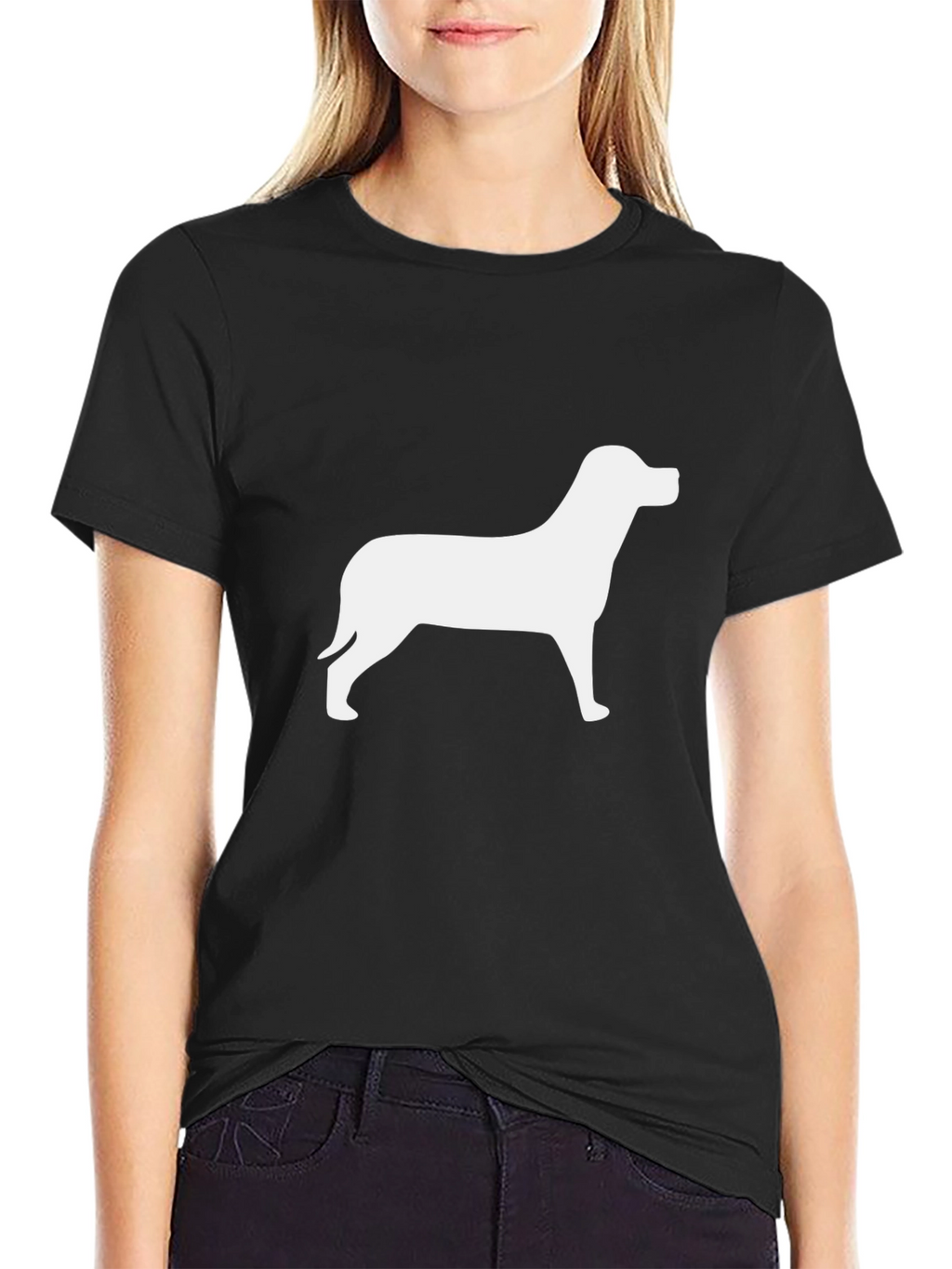 Dog Silhouette Black T-Shirt