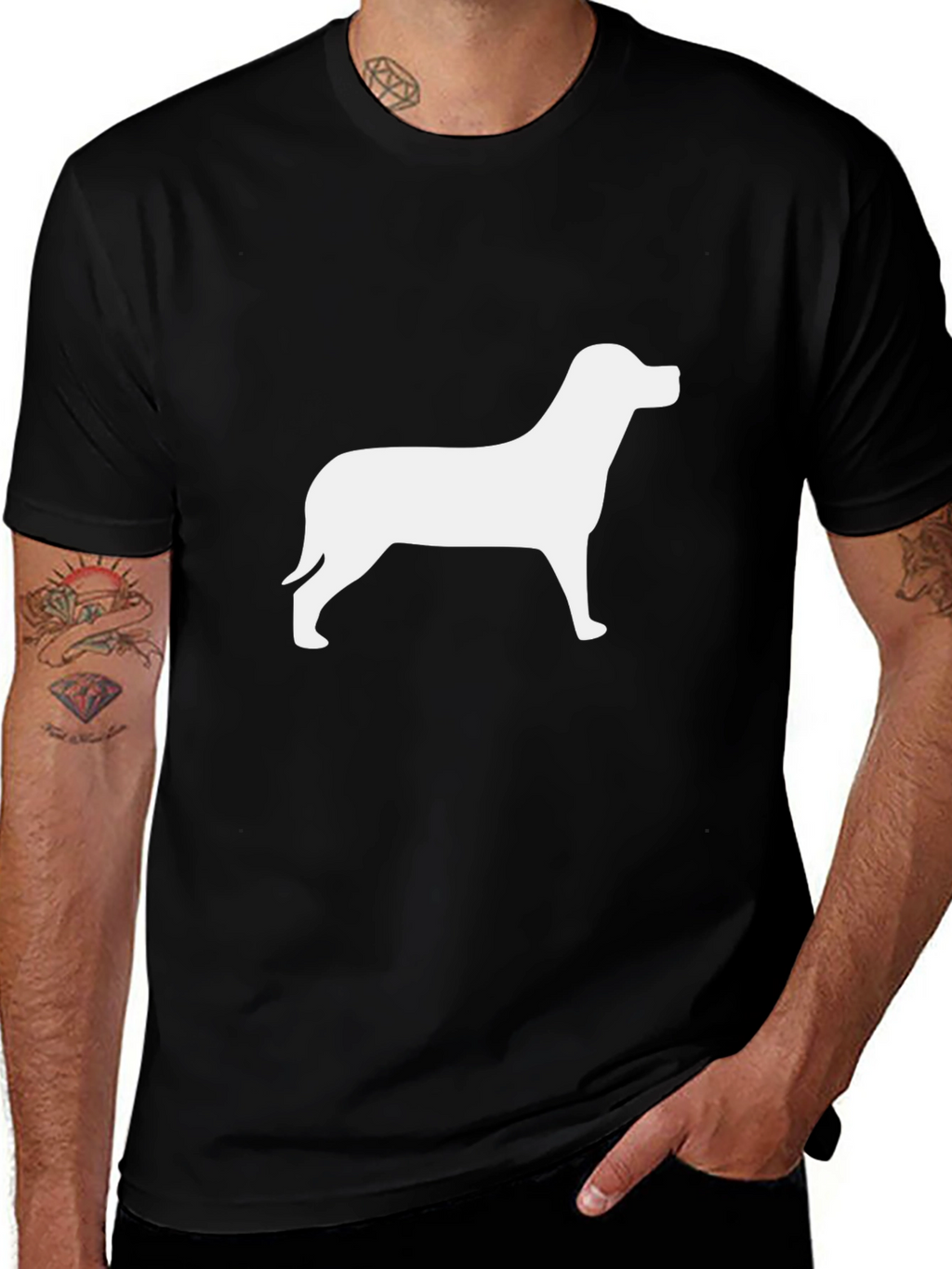 Dog Silhouette Black T-Shirt