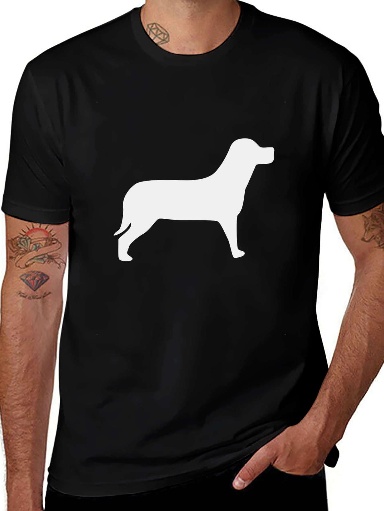 Dog Silhouette Black T-Shirt