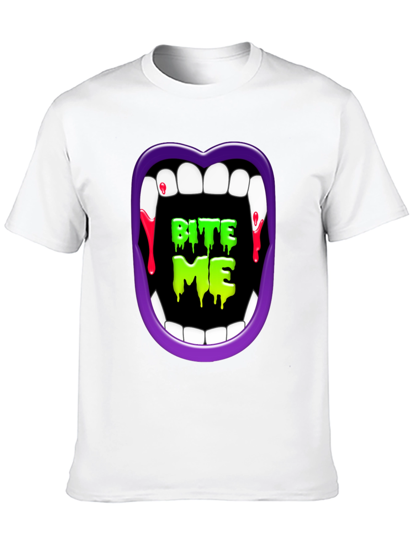Bite Me Vampire Halloween Graphic Tee