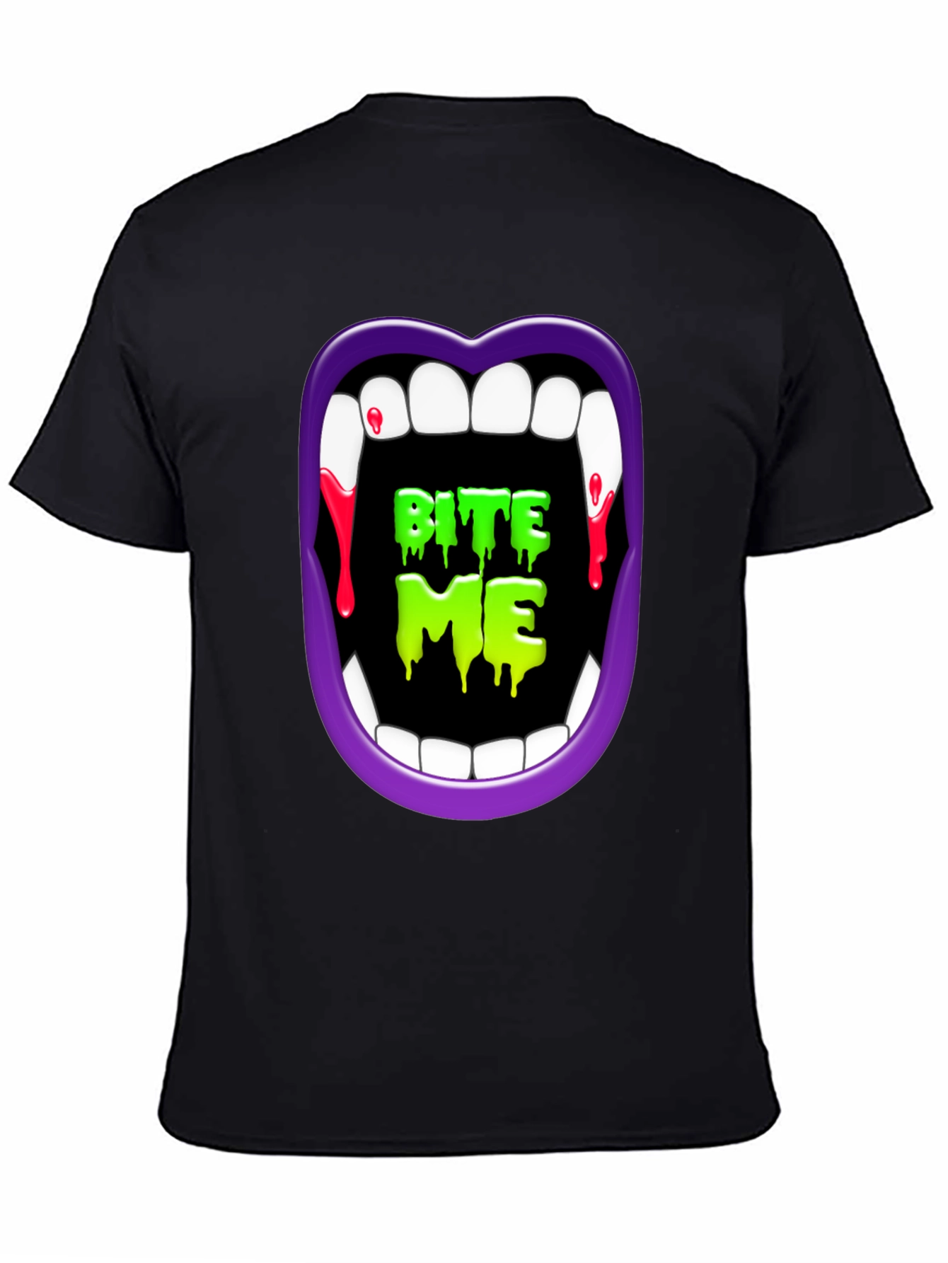 Bite Me Vampire Halloween Graphic Tee
