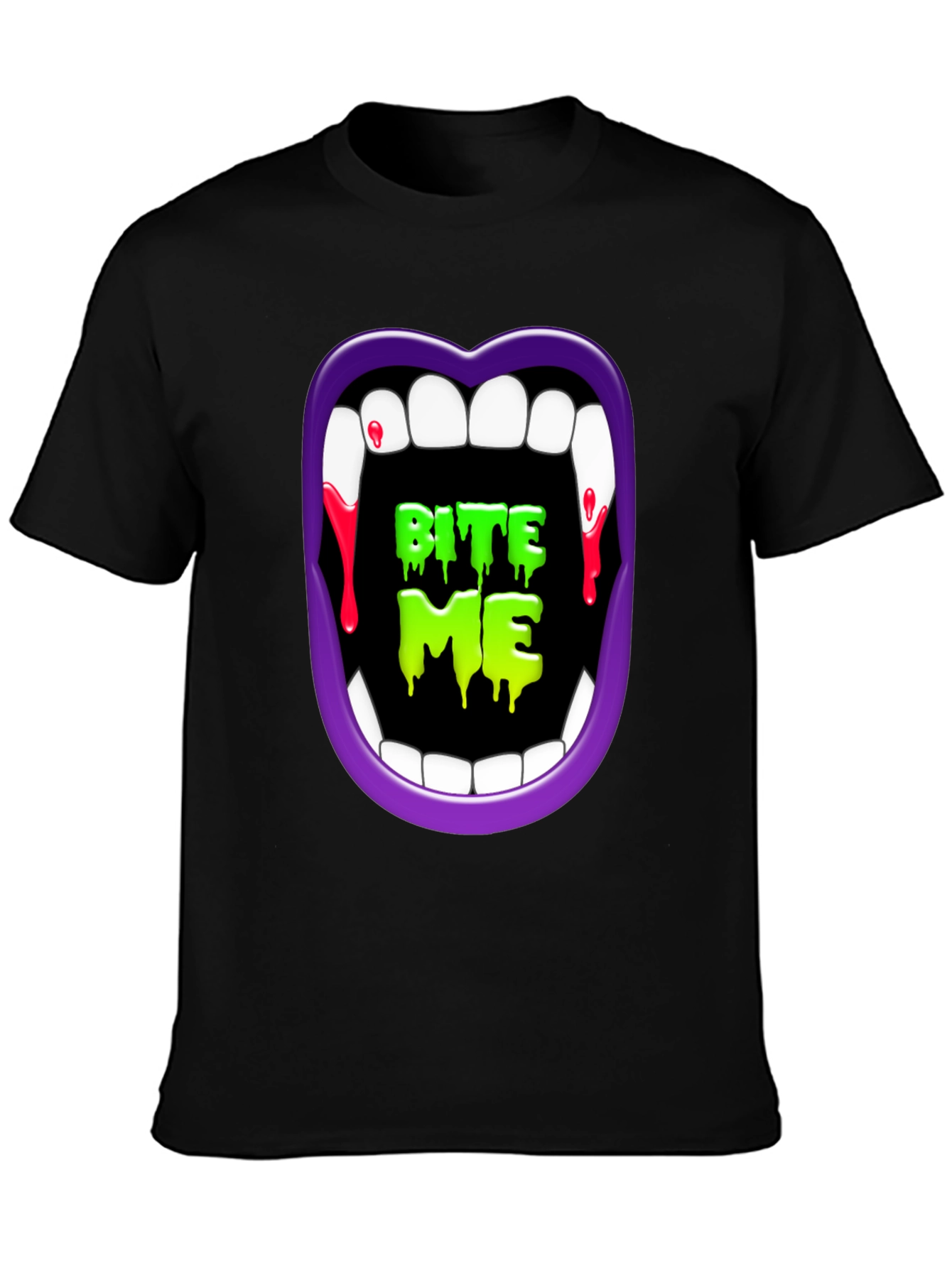 Bite Me Vampire Halloween Graphic Tee