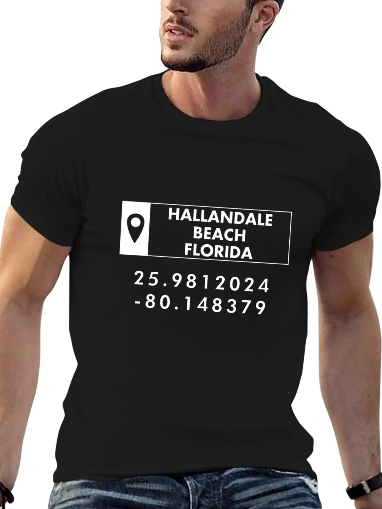 Hallandale Beach Florida T-Shirt Coordinates