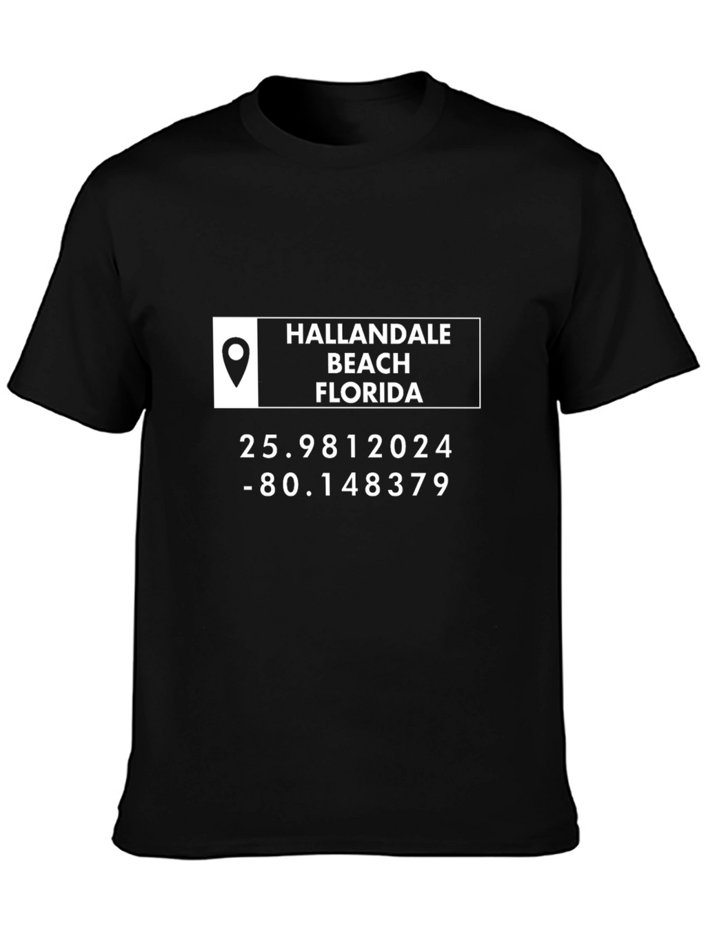 Hallandale Beach Florida T-Shirt Coordinates