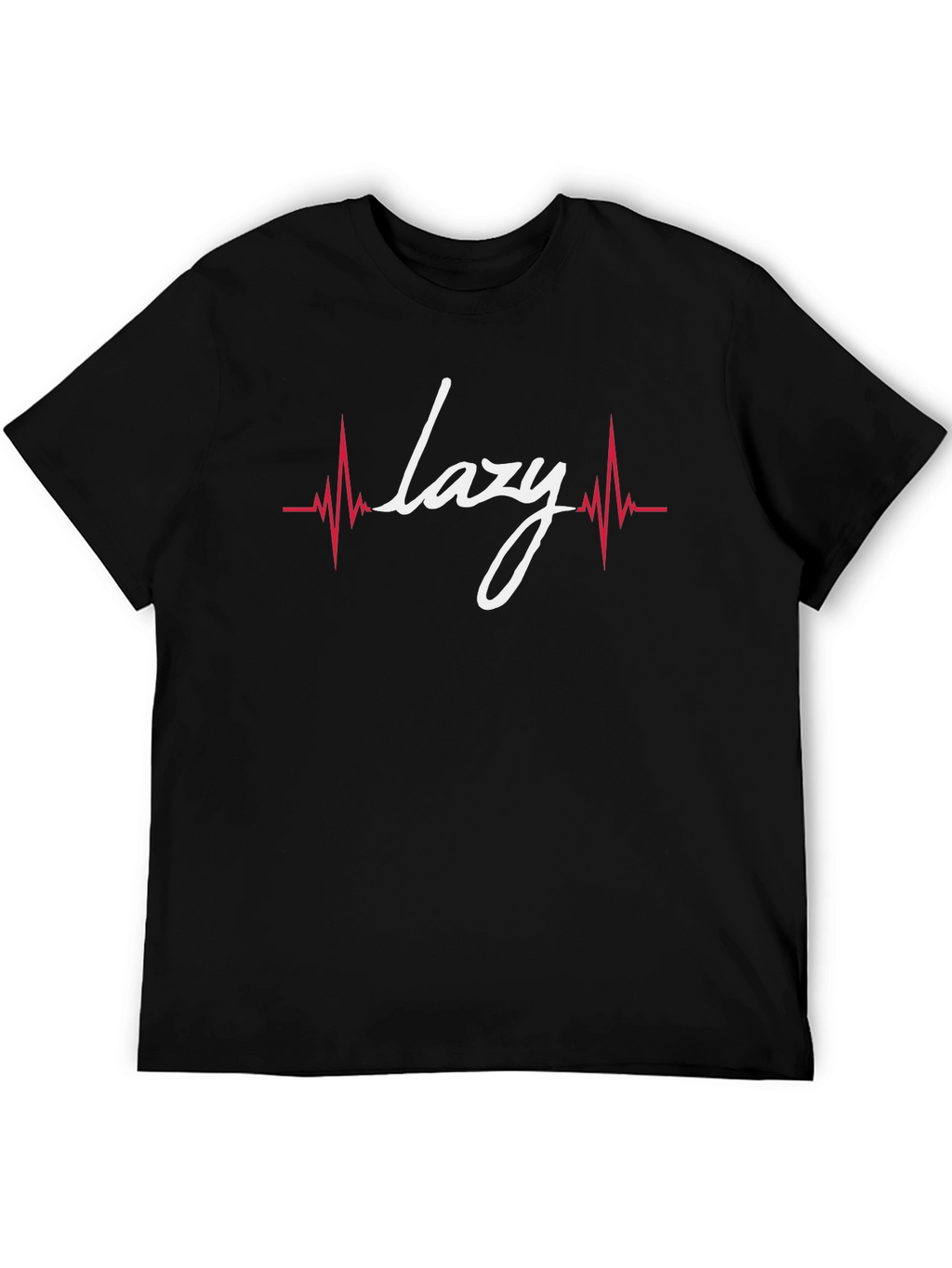Lazy Heartbeat Graphic Tee - Black Cotton T-Shirt