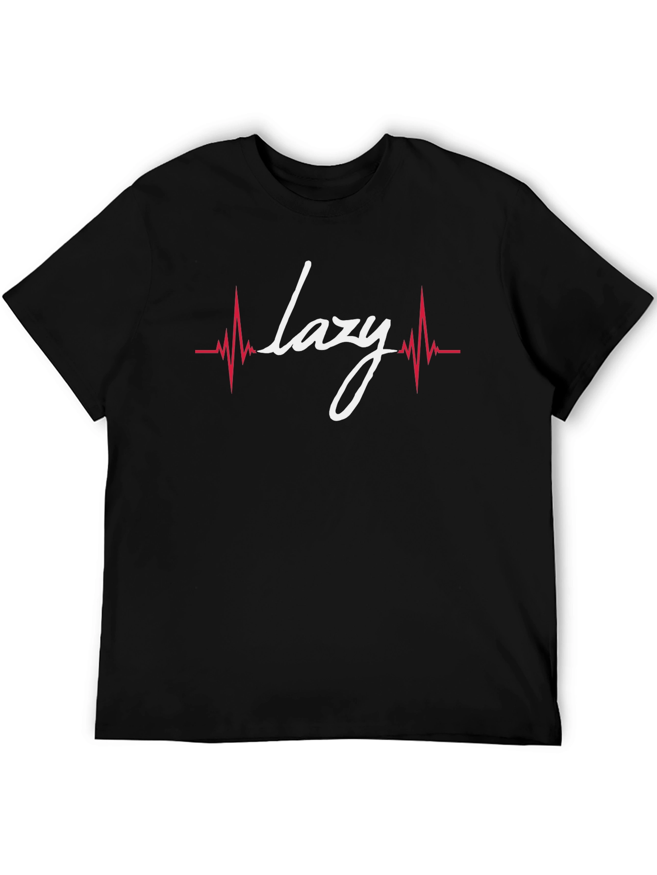 Lazy Heartbeat Graphic Tee - Black Cotton T-Shirt