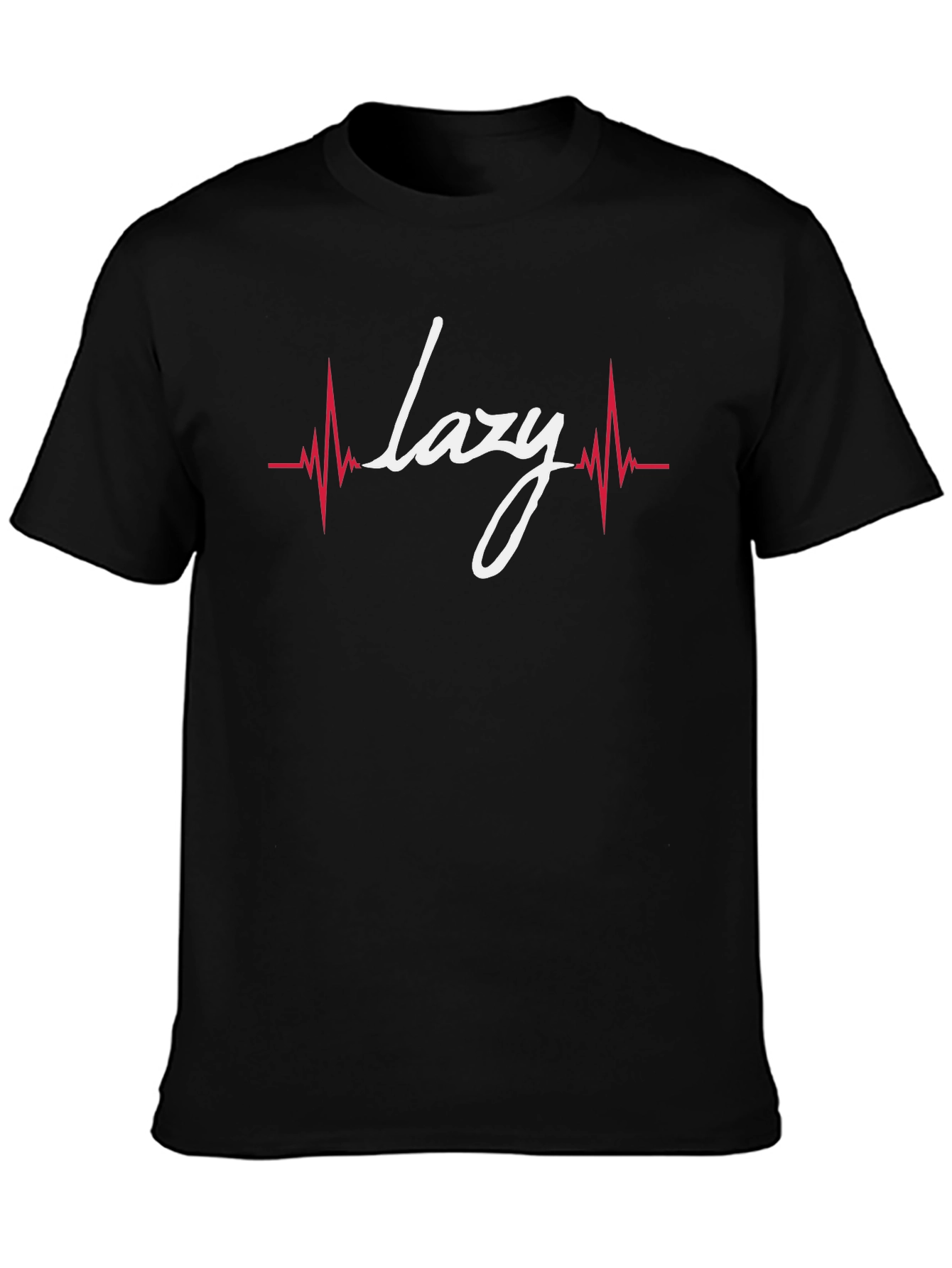 Lazy Heartbeat Graphic Tee - Black Cotton T-Shirt