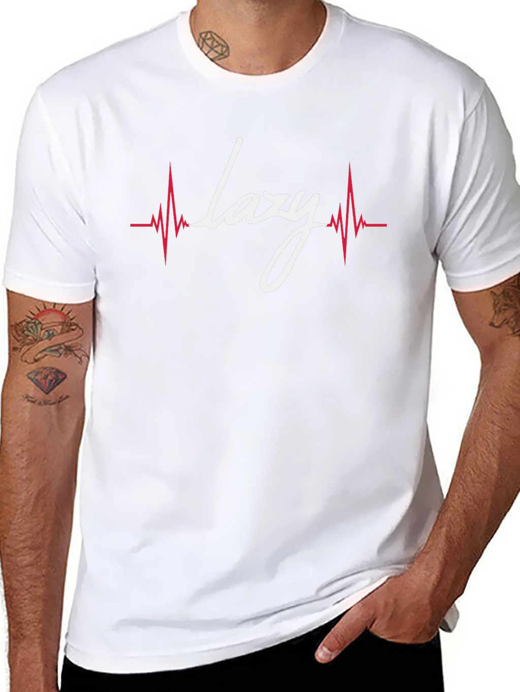 Lazy Heartbeat Graphic Tee - Black Cotton T-Shirt