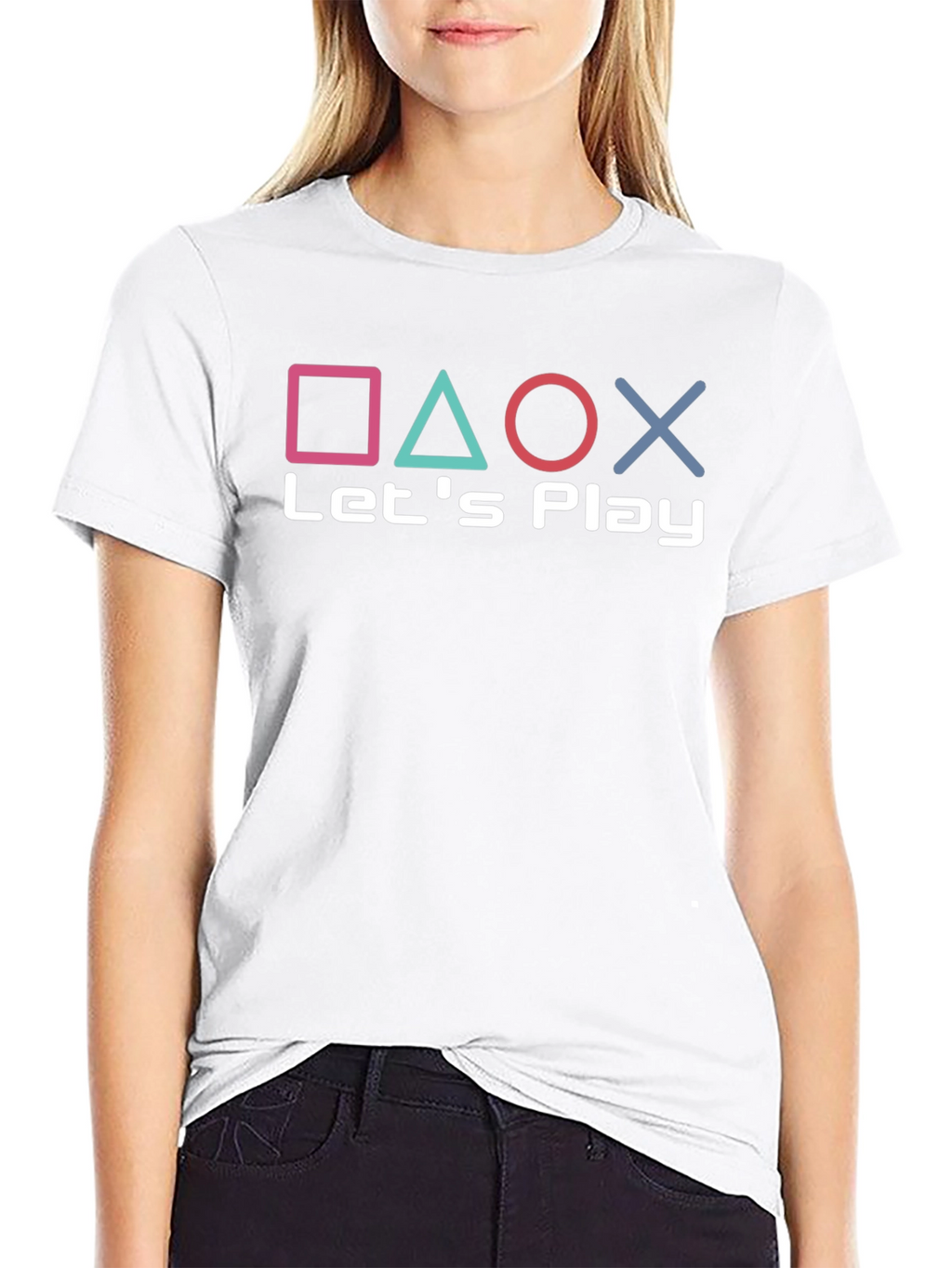 Lets Play Gaming Tee - Playstation Inspired Design