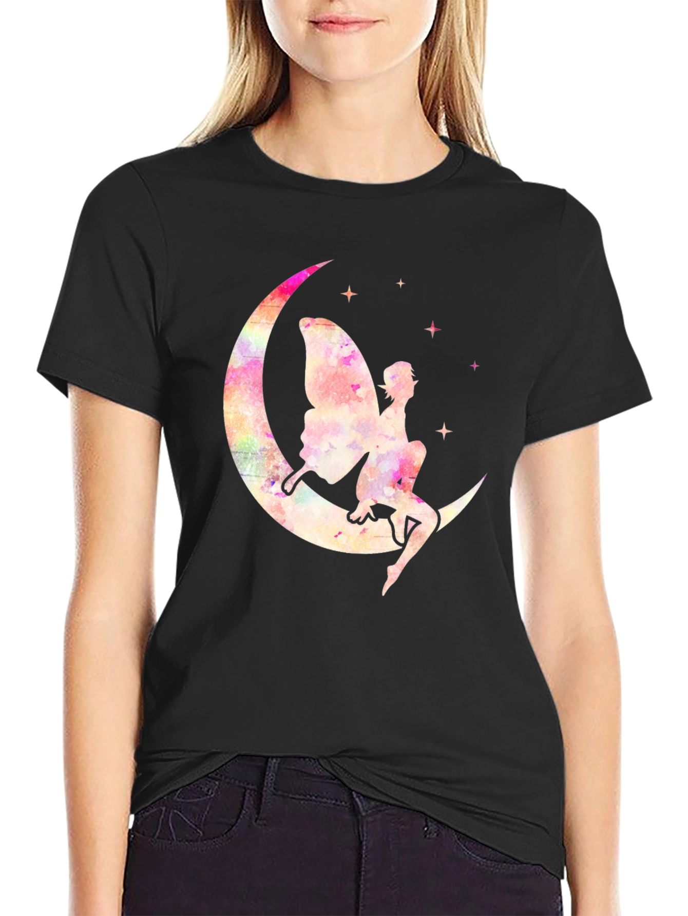 Fairy Moon Watercolor Graphic Tee