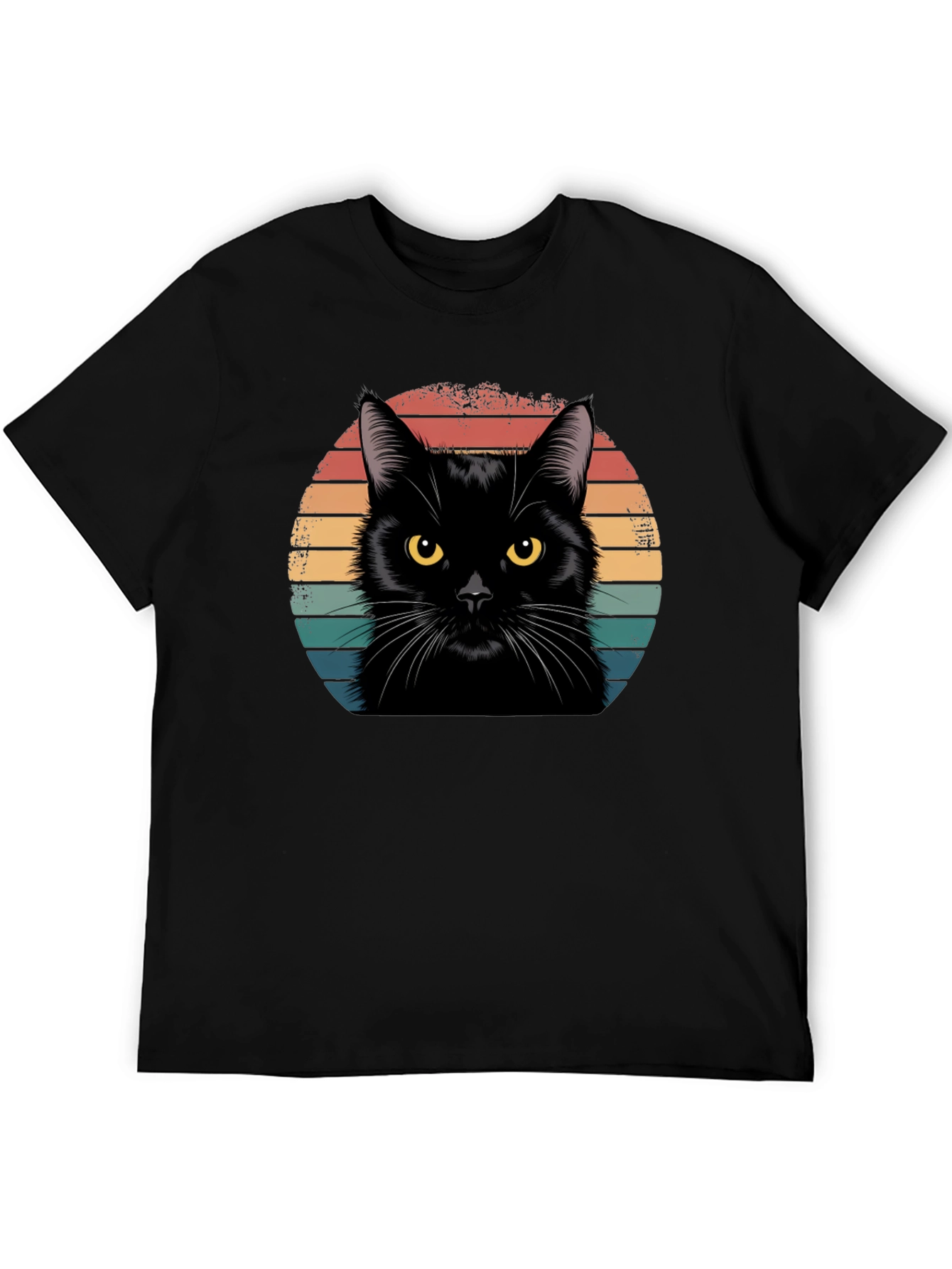 Retro Black Cat T-Shirt - Vintage Style Tee