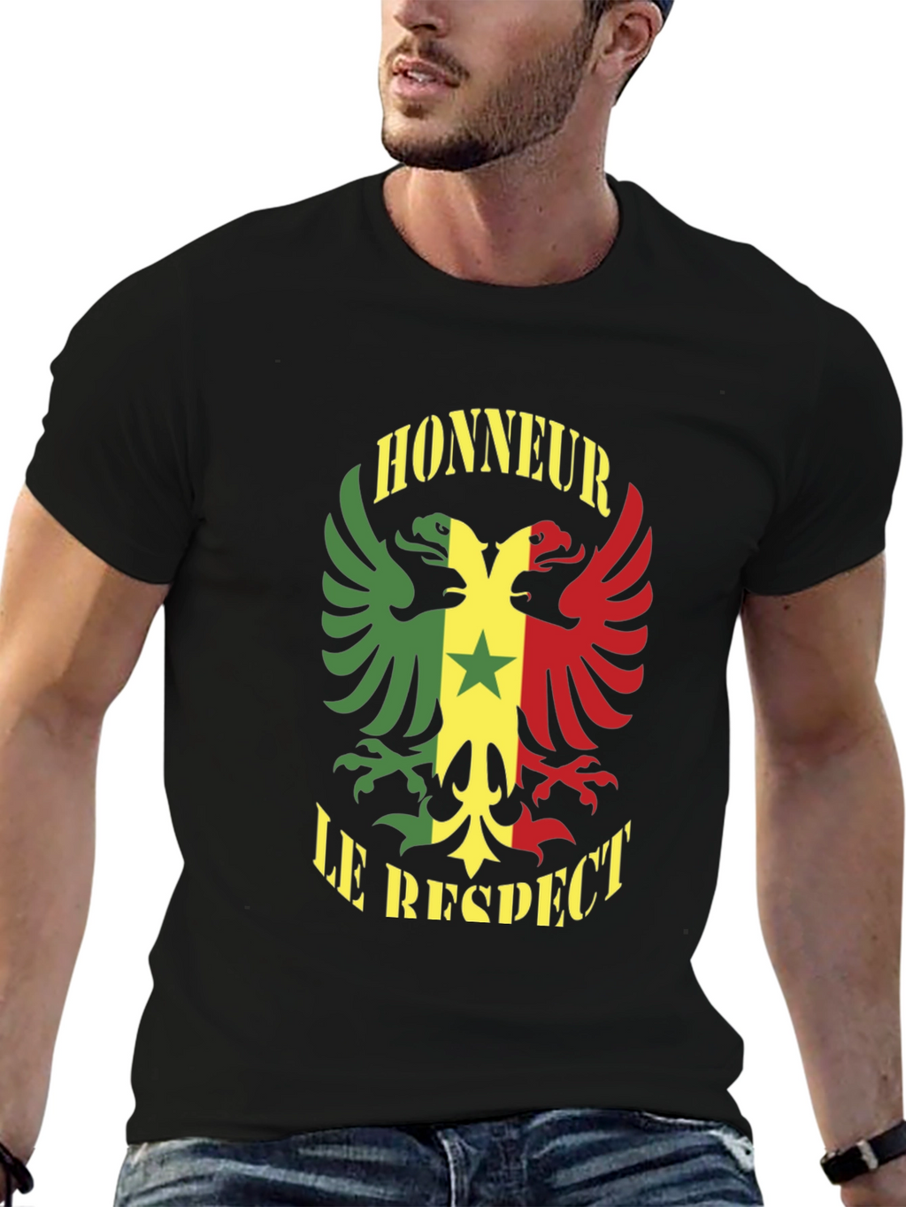 Honour Respect T-Shirt Senegal Flag Graphic Tee