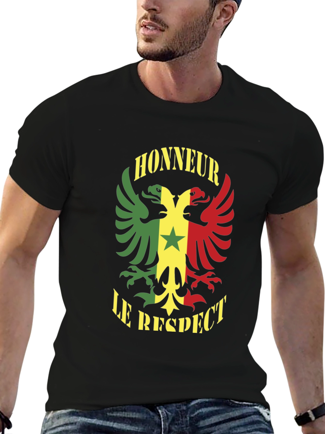 Honour Respect T-Shirt Senegal Flag Graphic Tee