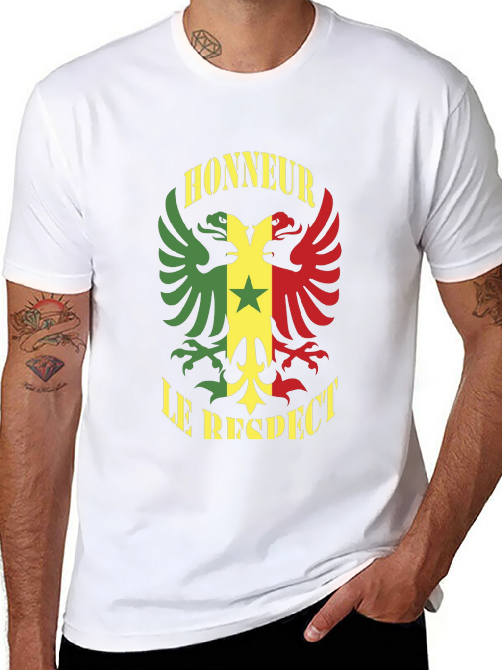 Honour Respect T-Shirt Senegal Flag Graphic Tee