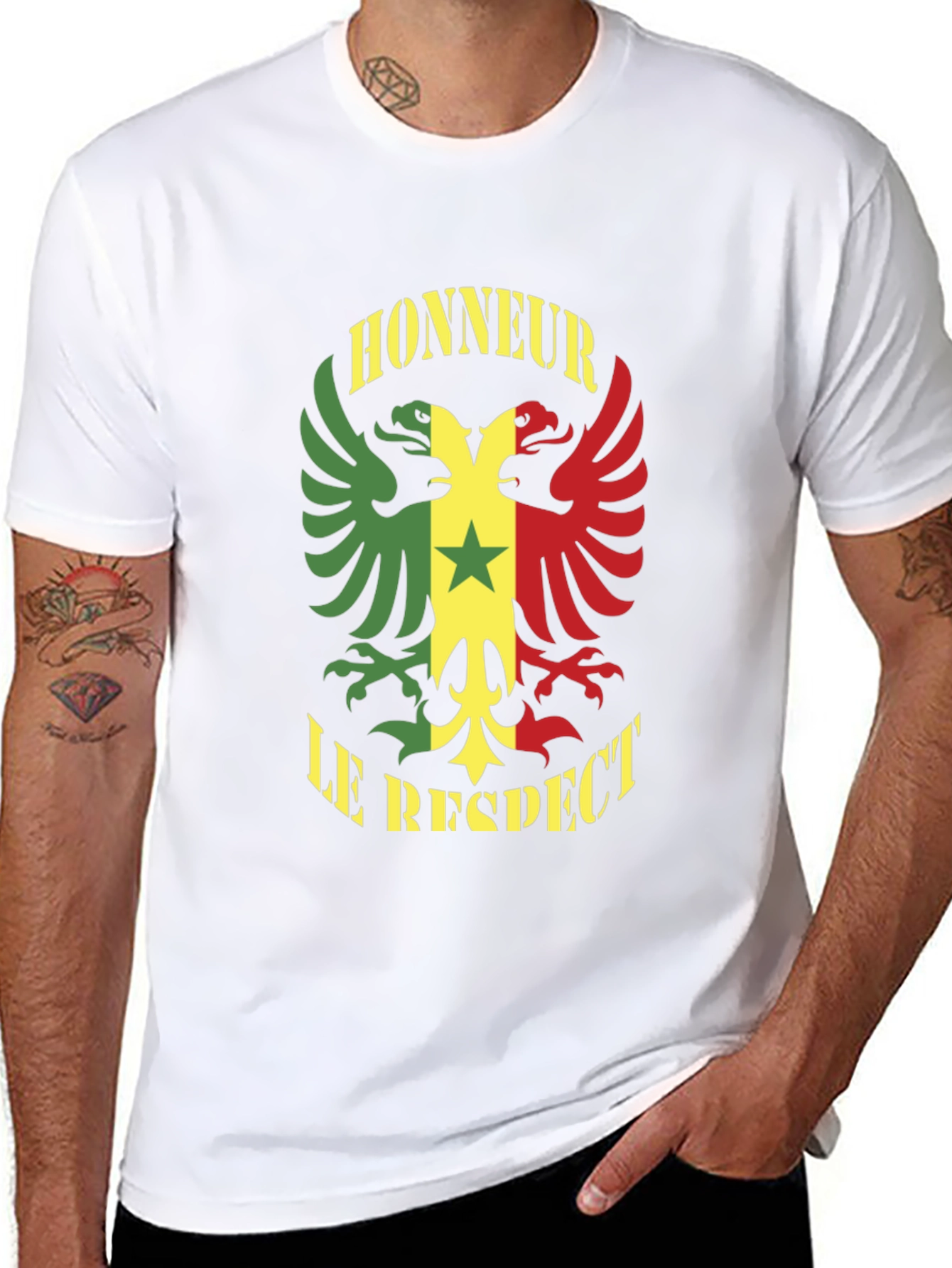 Honour Respect T-Shirt Senegal Flag Graphic Tee