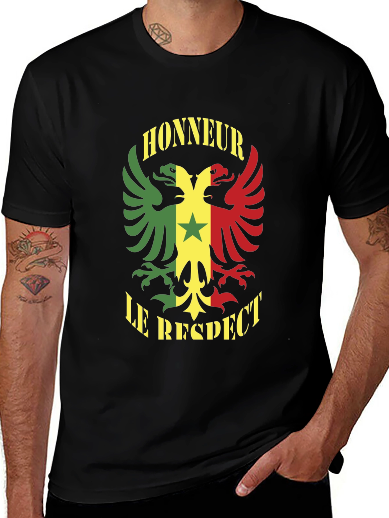 Honour Respect T-Shirt Senegal Flag Graphic Tee