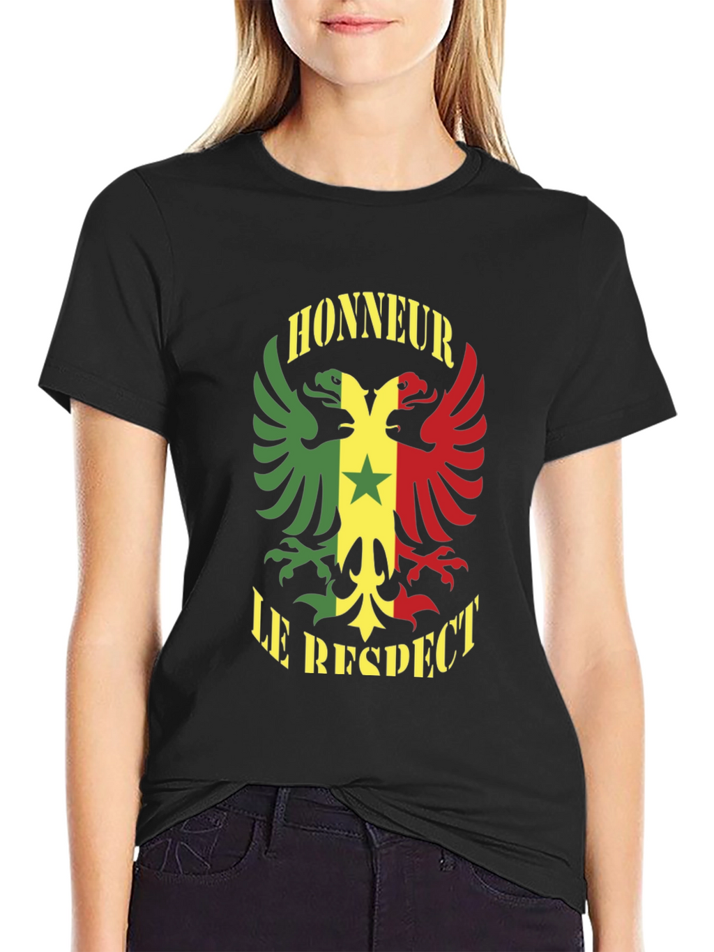 Honour Respect T-Shirt Senegal Flag Graphic Tee