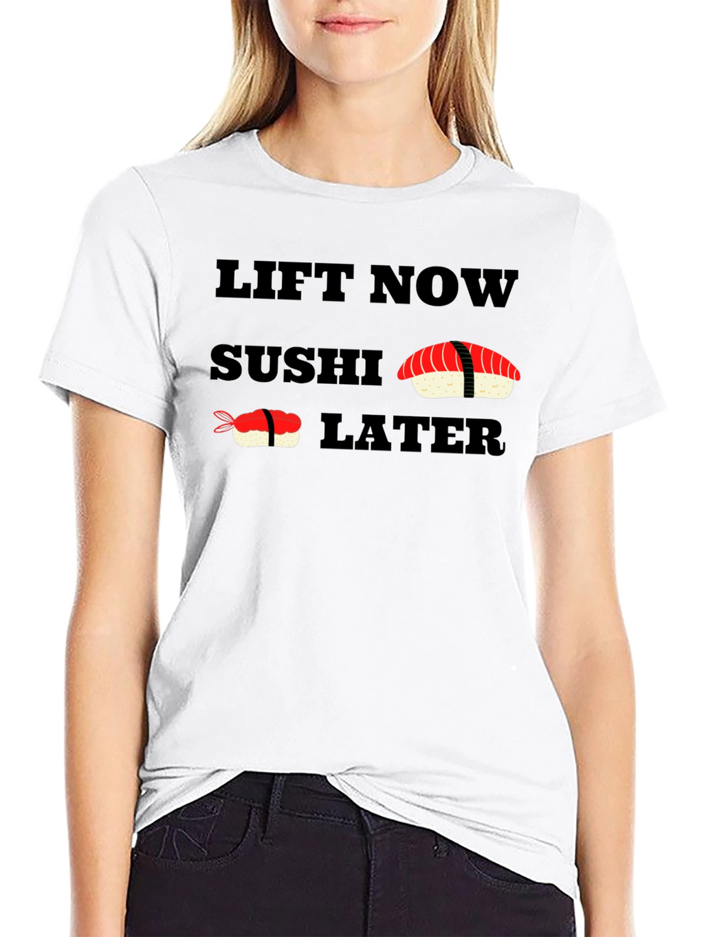 Lift Now Sushi Later Black T-Shirt