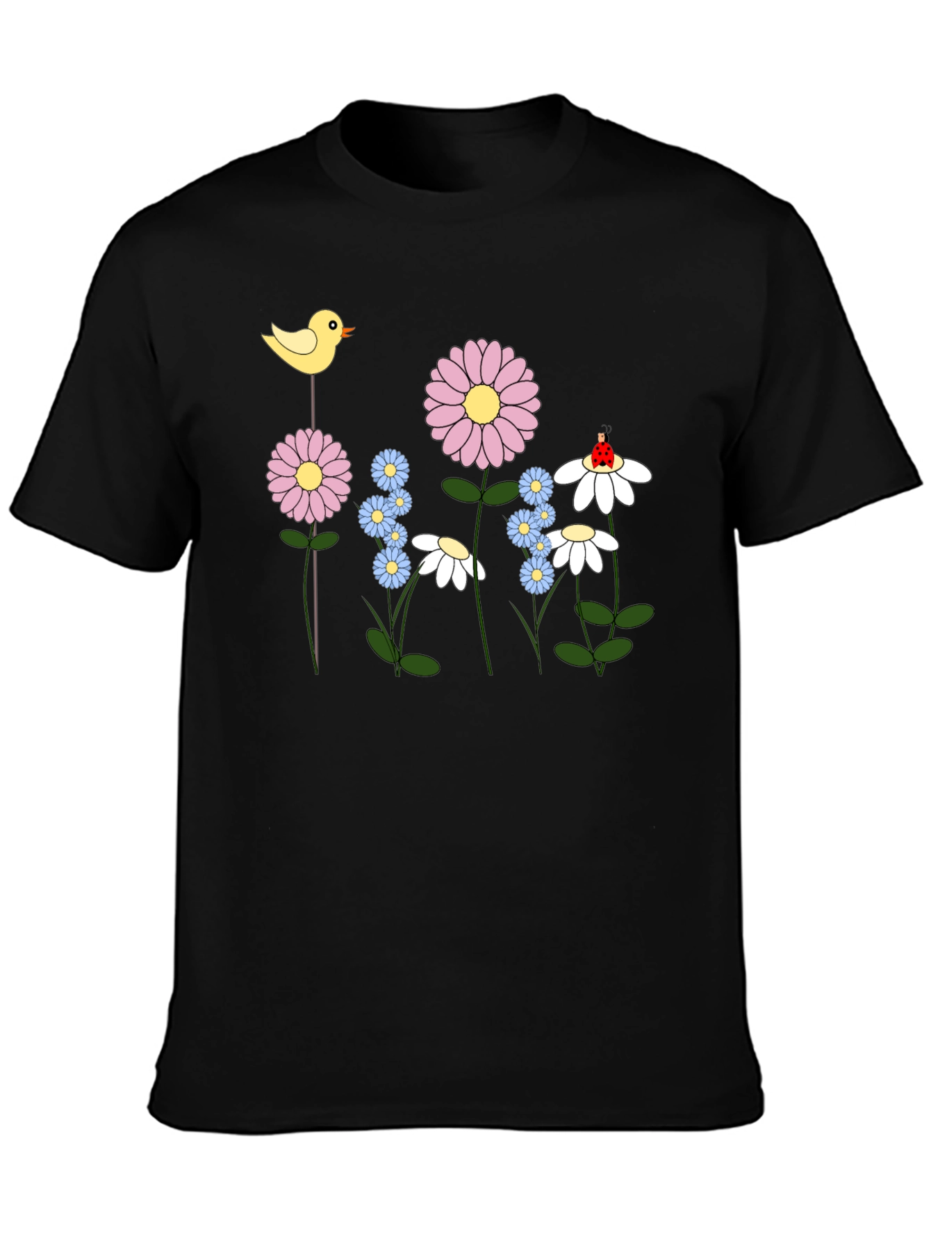 Floral Cartoon T-Shirt