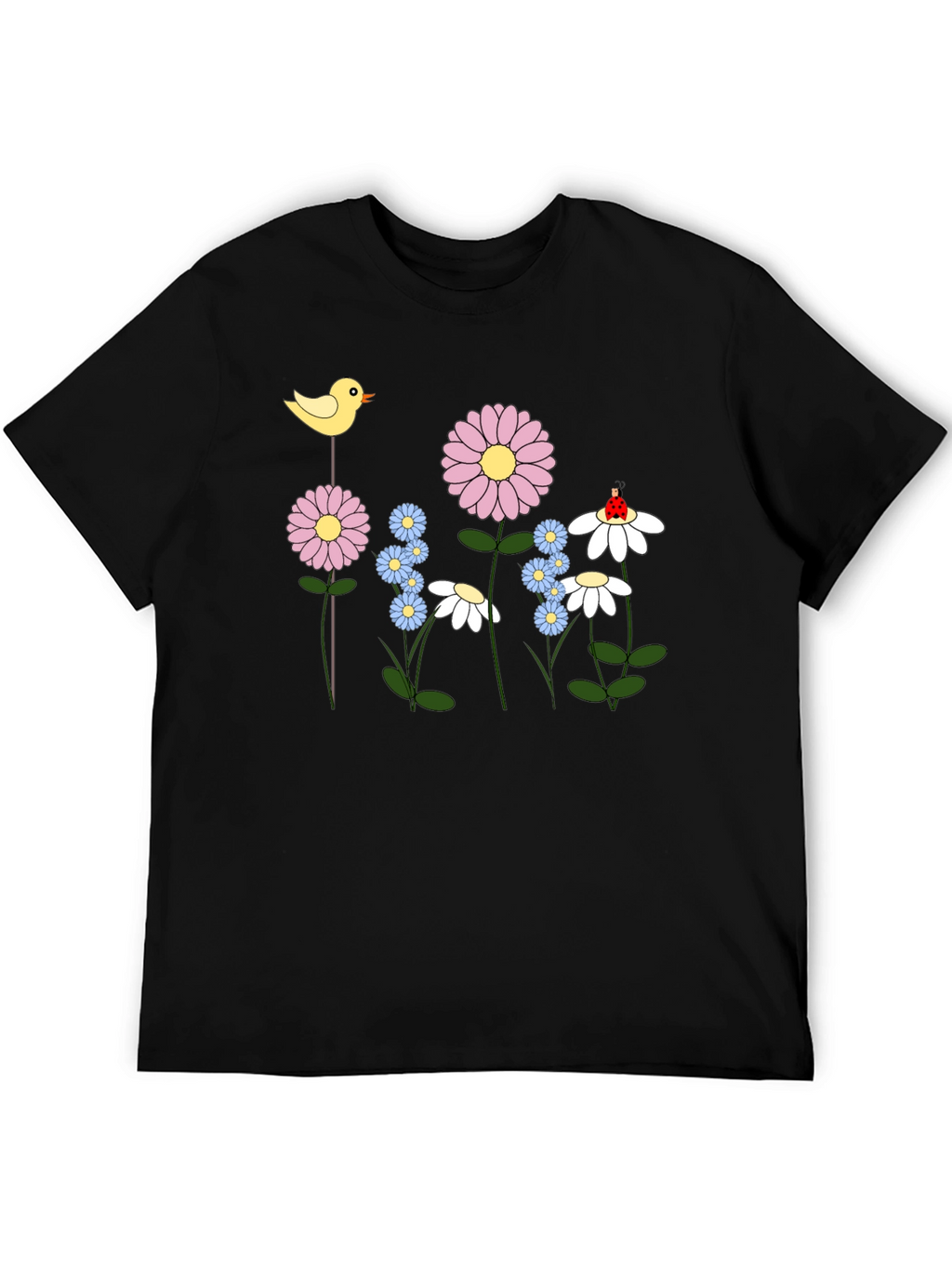 Floral Cartoon T-Shirt