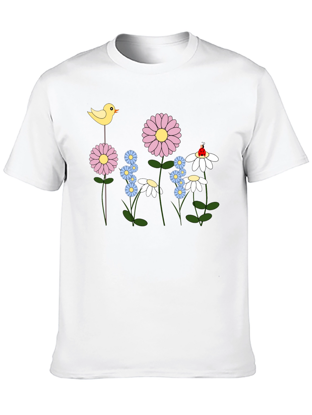 Floral Cartoon T-Shirt