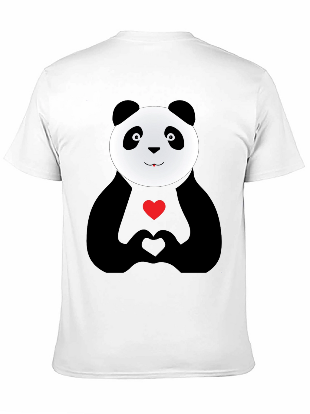 Cute Panda Heart Hands Graphic T-Shirt