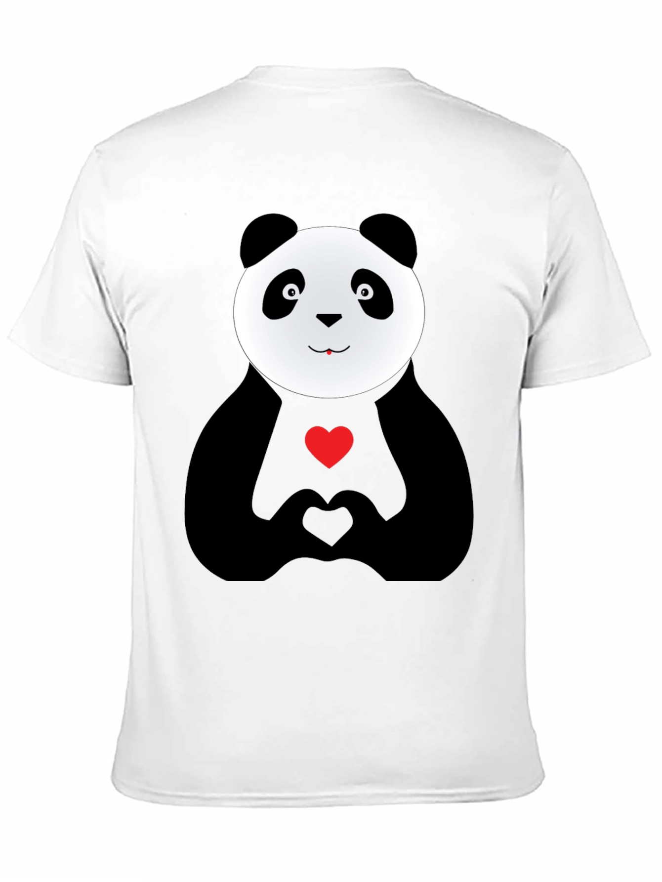 Cute Panda Heart Hands Graphic T-Shirt