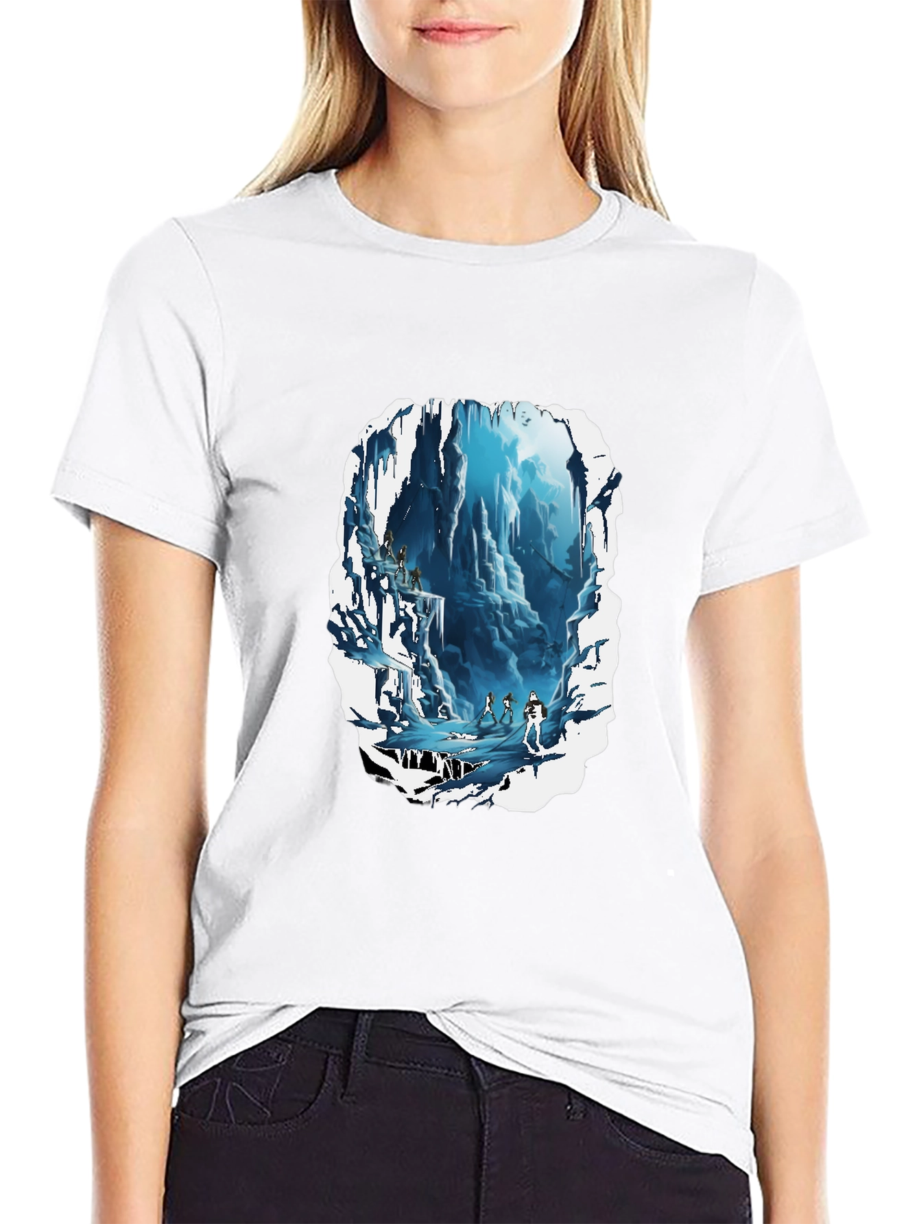 Icy Cave Adventure T-Shirt - Bold Graphic Tee