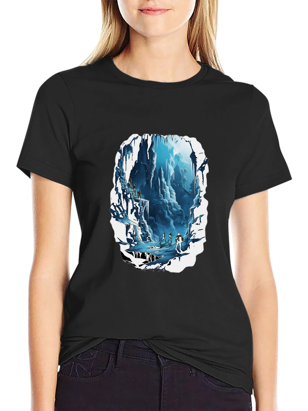 Icy Cave Adventure T-Shirt - Bold Graphic Tee