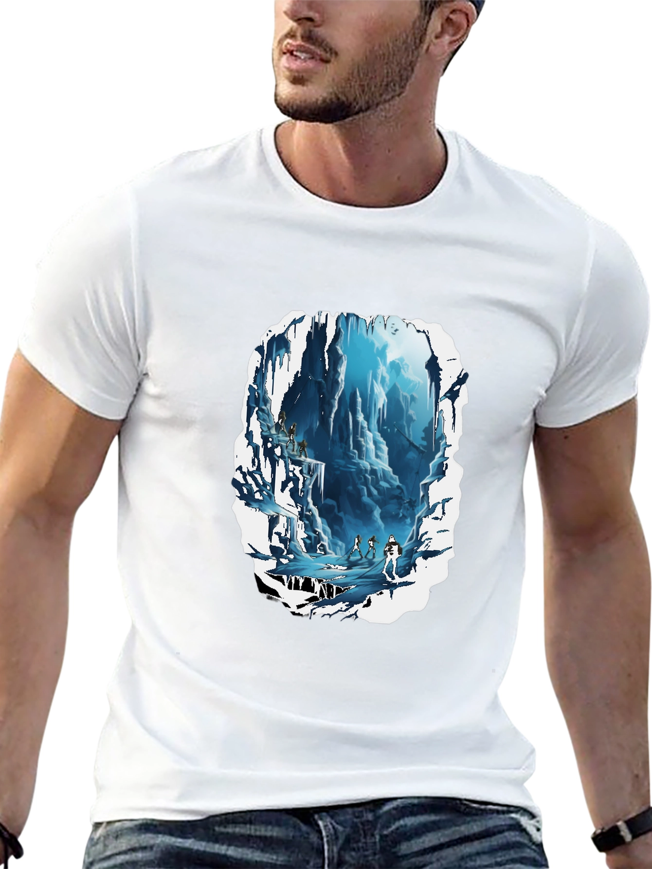 Icy Cave Adventure T-Shirt - Bold Graphic Tee