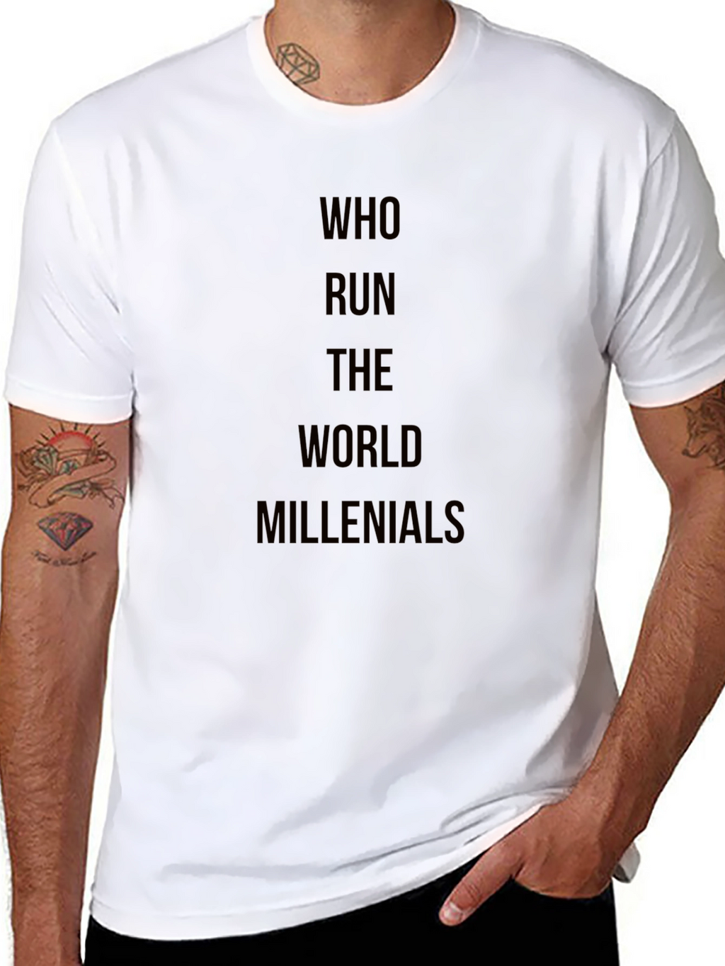 Millennials Rule Black Graphic T-Shirt