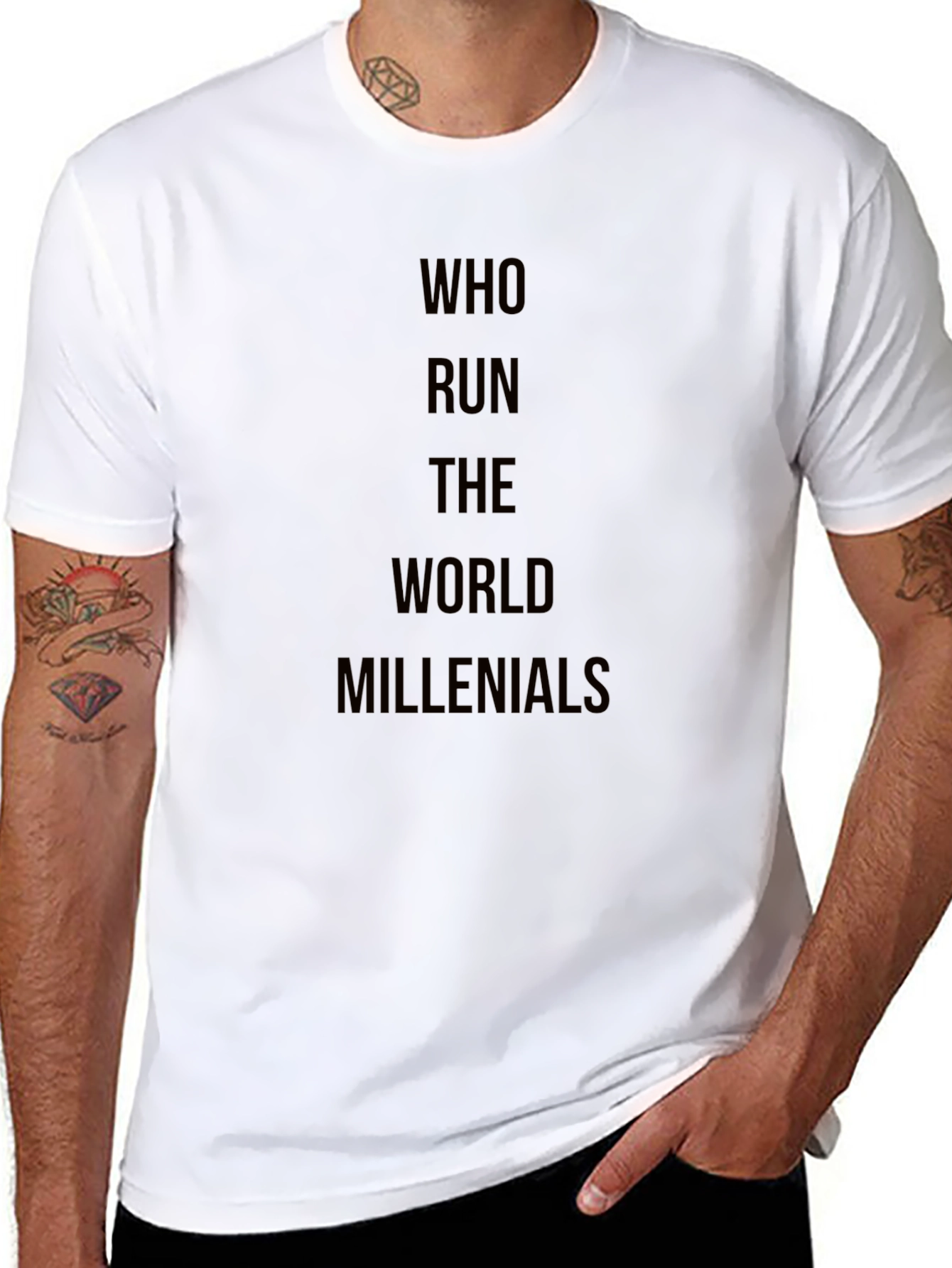Millennials Rule Black Graphic T-Shirt