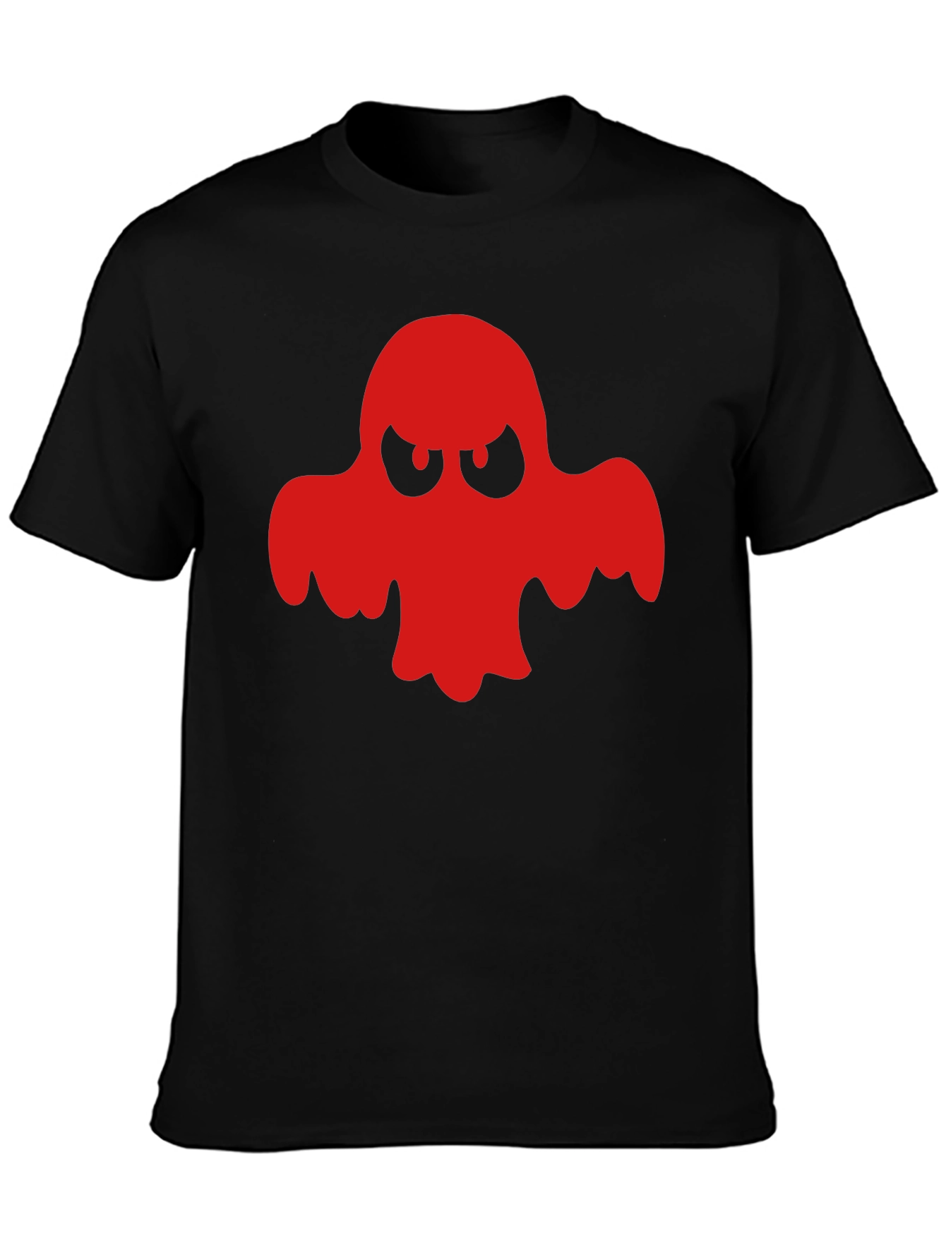 Red Ghost Graphic Black T-Shirt - Halloween