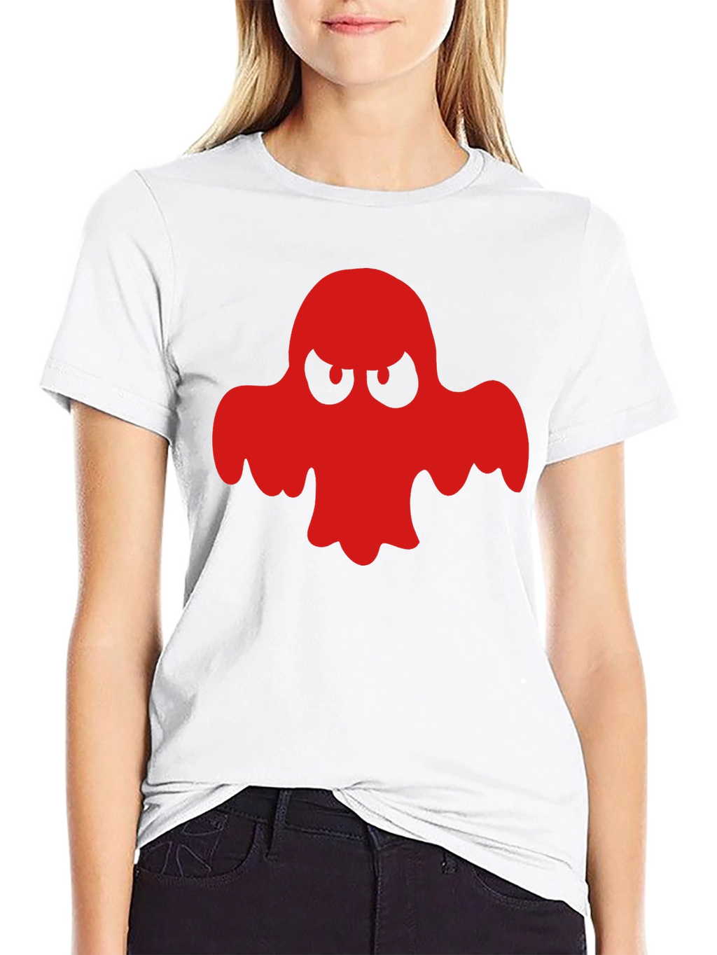 Red Ghost Graphic Black T-Shirt - Halloween