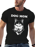Dog Mom Graphic Tee - Wolf Design